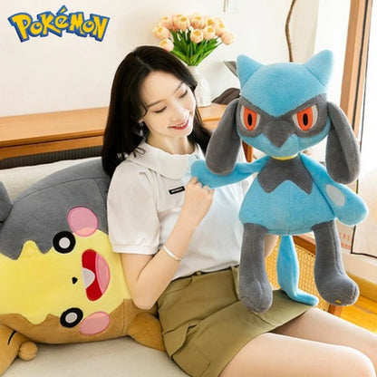 40CM Big Size Pokemon Plushies Lucario Peluche Cartoon Anime Kawaii Stuffed Comfortable Soft Doll Stuffed Ornament Gift