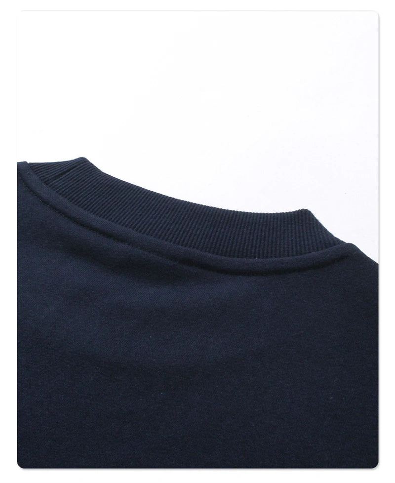 ZODF 2024 Autumn Winter Men's Basic O-Neck Sweatshirt Unisex Loose Solid 430gsm Terry Pullovers Streetwears HY0910