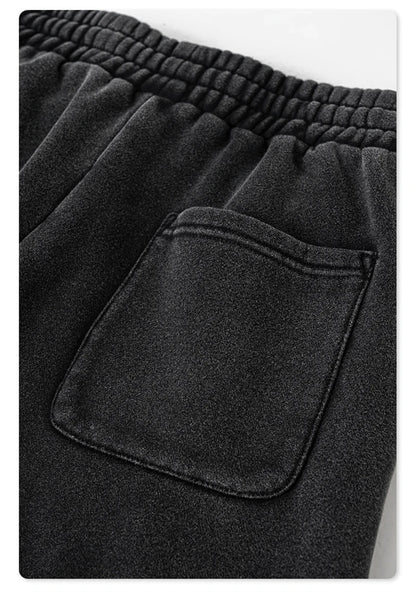 ZODF New Autumn Winter Men Fleece Sweatpants Women Unisex 332gsm Washed Ribbon Warm Joggers Pants Brand Clothes HY0877