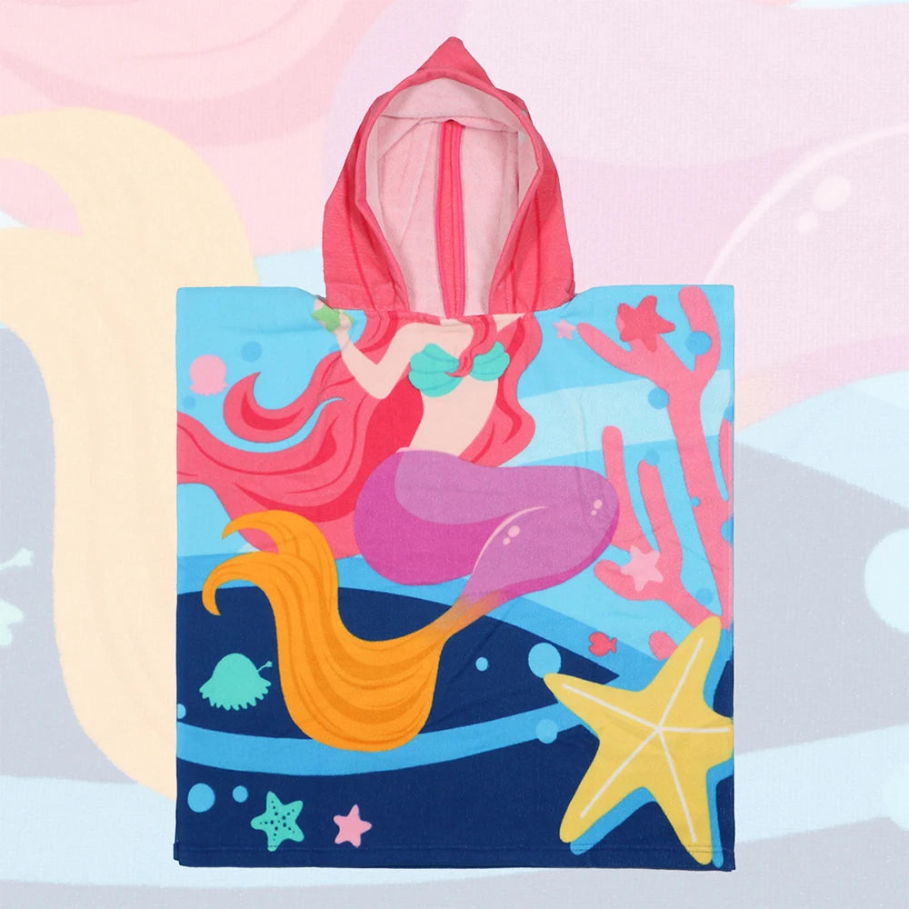 80-130cm Baby Bathing Towel Towel Kids Hooded Bath Beach Poncho Towels Shark Dinosaur Stitch Bathrobe Child Towels