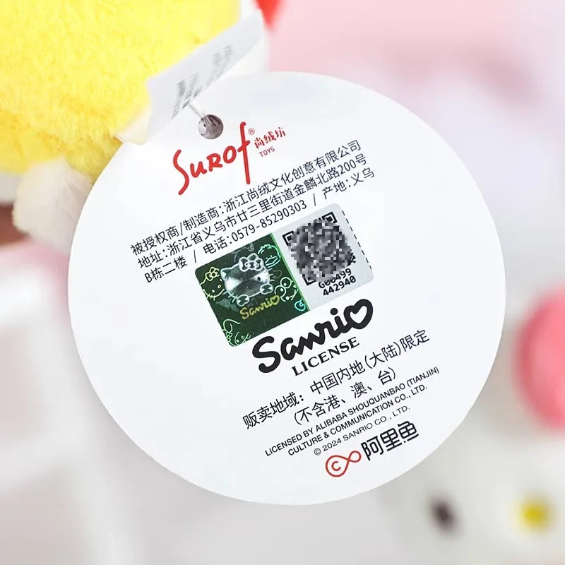 Genuine Sanrio Hello Kitty Cute Stuffed Keychain Car School bag Pendant Kids Plush Toy Keyring Plushier Strap Doll Birthday Gift