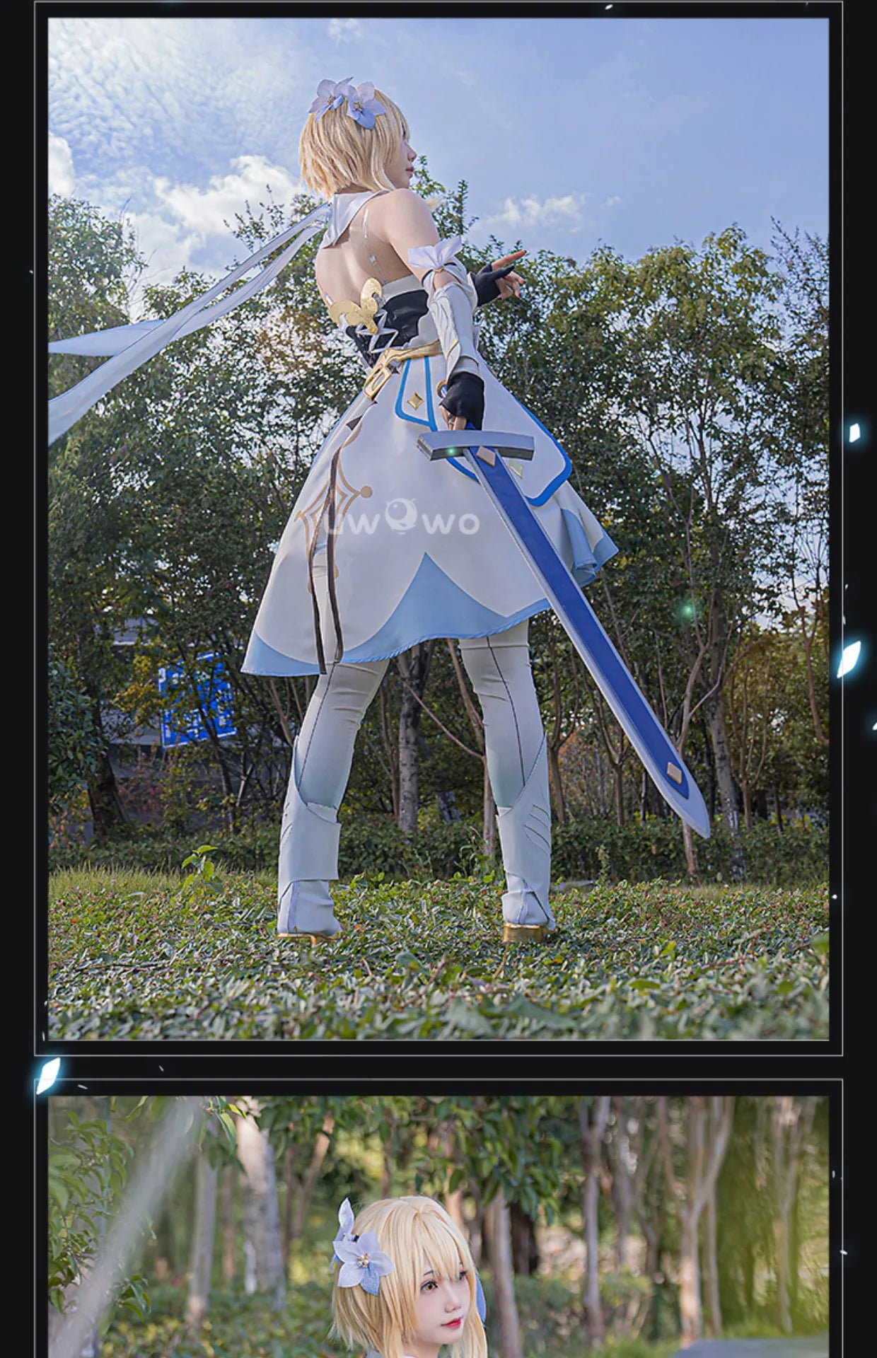 LAST BATCH UWOWO Traveler Lumine Cosplay Costume Game Genshin Impact Female Lumine Dress Full Set Oufits with Shinning Lights