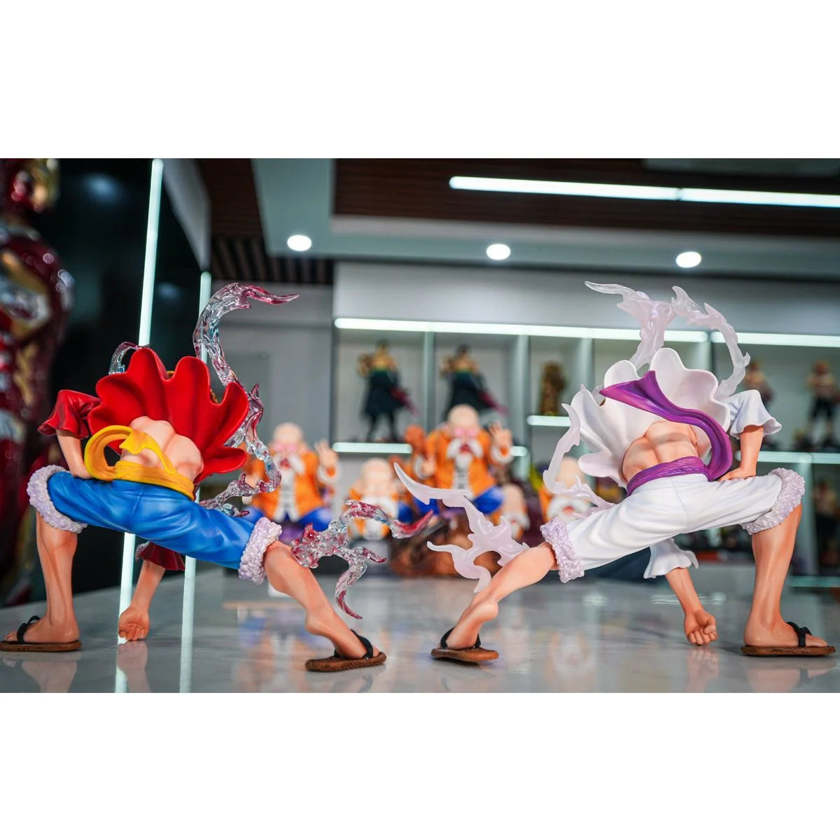 Jt Statue One Piece Eightfold Mirror Luffy Fifth Gear Nika Luffy Squatting 15cm PVC Figure Anime Model Ornaments Statue Gift