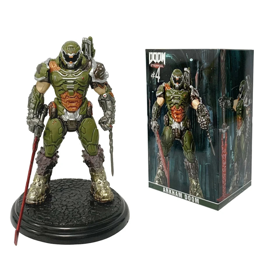 21.5cm Doom Eternal Slayer Action Figure PVC Anime Game Model Doll Room Decoration Adult Collection Toy - With Box
