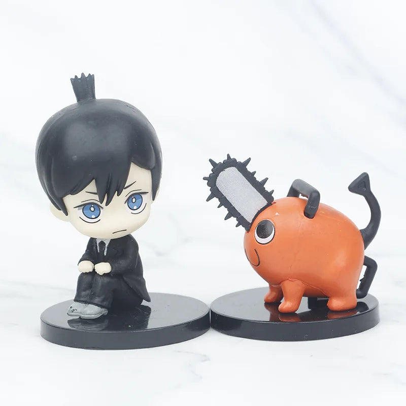 Hot 6Pcs-Set Chainsaw Man Anime Figure PVC Denji Pochita Collection Action Figures Model Set Toys Anime  Dolls Kids Gift