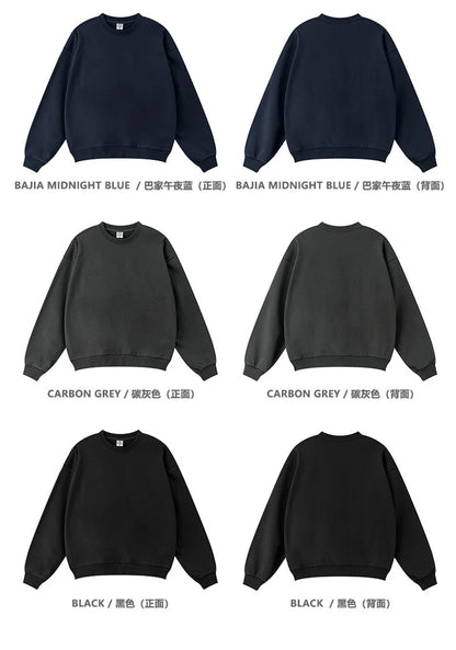 ZODF Fashion Autumn Men Solid 360gsm Sweatshirt Unisex Solid Loose Sport O Neck Pullovers Brand Clothes HY0938