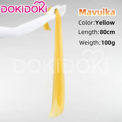 Mavuika Wig Game Genshin Impact DokiDoki Pyro Archon Women Long 110cm Luminous Wig Natlan Mavuika Glasses Ear Clips