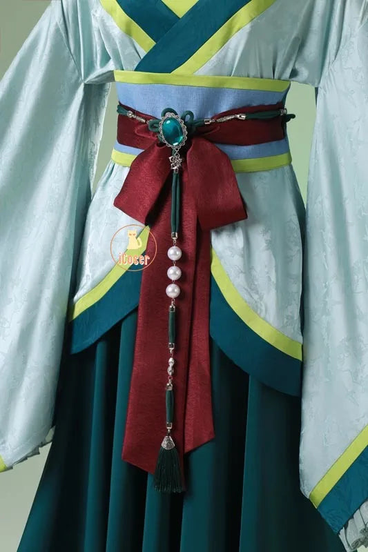 Anime The Apothecary Diaries Maomao Cosplay Costume La Clan Princess Green Dress Earrings Halloween Party for Women Girls iCoser