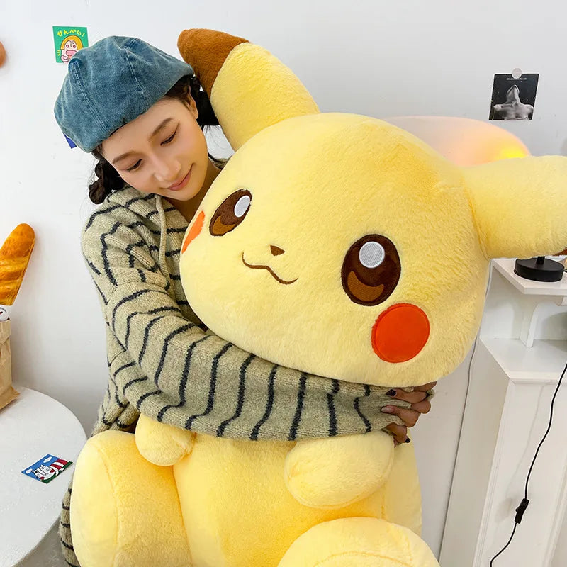 40/80cm Large Pikachu Pokemon Plush Toys Cartoon Doll Cute Ornament Stuffed Plushie Pikachued Pillow Pokémon Gift for Children