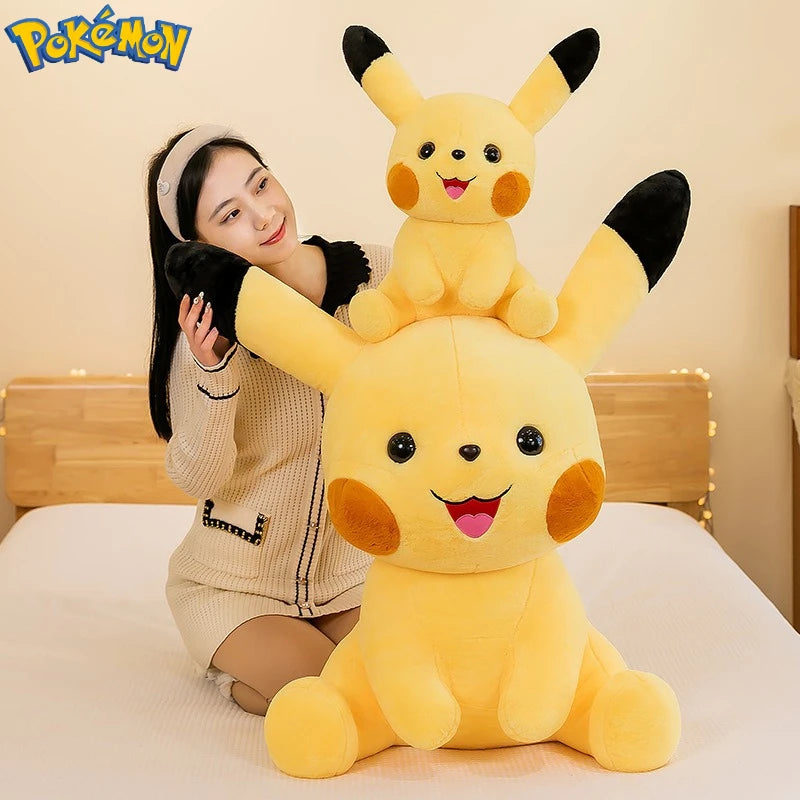 35-70CM Big Size Sitting Pikachu Plush Pokemon Cartoon Anime Peluche Kawaii Ornament Stuffed Animal Children's Toys Gifts