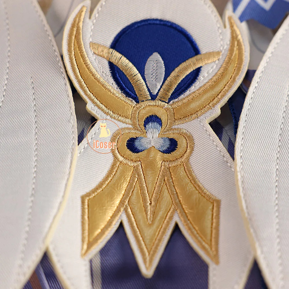 Genshin Impact Columbina Cosplay Costume Wig The Damselette Dress Headwear Eleven Fatui Harbingers Halloween Party Women Girls