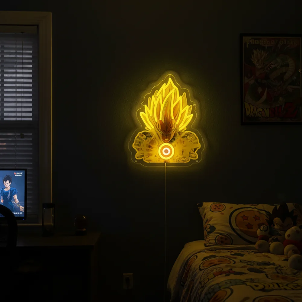 Custom Anime Acrylic Neon LED Light/Lamp Dragon Ball Z Artwork for Home Festival Decor Party Bar Hotel Salon Business Shop,Etc.