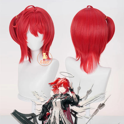 Arknights Exusiai The New Covenant Cosplay Costume Wig Uniform Headwear Earrings Halloween Party for Women Girls Carnival Outfit