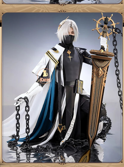 Arknights Ulpianus Cosplay Costume Wig Staring Into The Abyss Uniform New Skin Headwear Mask Halloween Party for Women Men Girls