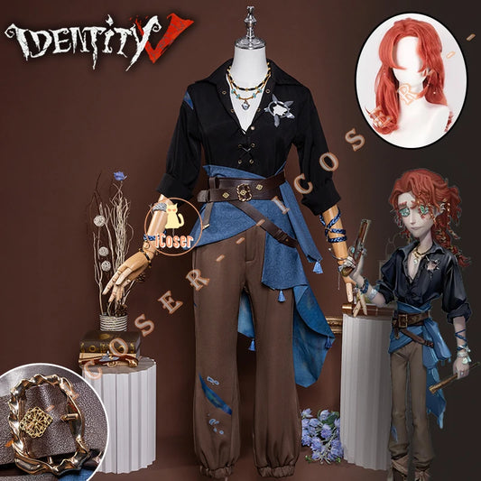 Identity V Clear Rationality Cosplay Costume Wig Composer Frederick Kreiburg Uniform Headwear Halloween for Women Men Carnival