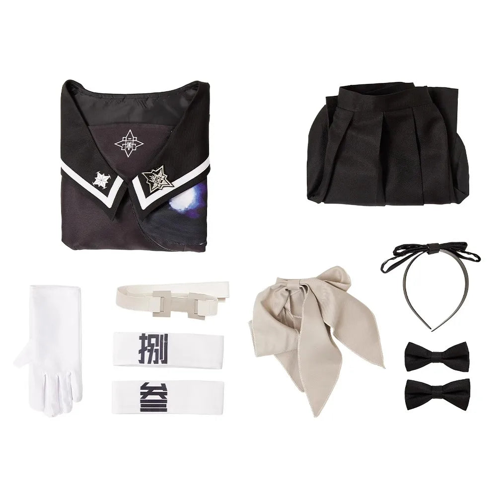 Darumi Amemiya Cosplay Costume Wig The Hundred Line Battle Uniform Headwear Last Defense Academy Halloween Women Girls Carnival