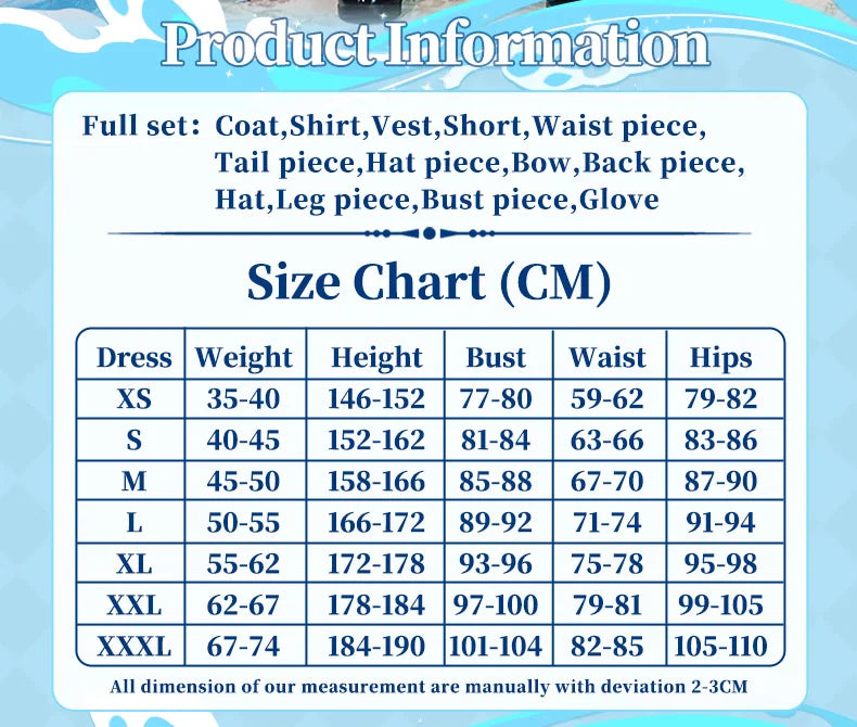 UWOWO Collab Series：Furina Cosplay GAME Genshin Impact Furina Focalors Hydro Archon Fontaine Rococo Furina Cospaly Outfit