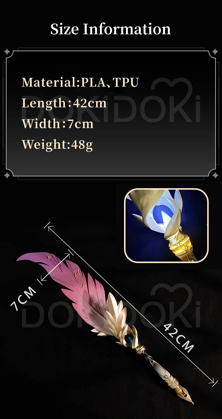 Trailblazer Stelle Caelus Luminous Magic Pen Cosplay Props Game Honkai: Star Rail DokiDoki HSR Feather Pen Cosplay Accessory