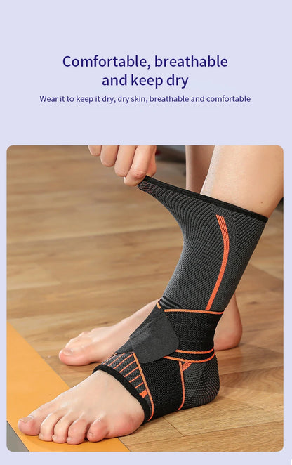 1pc Pressurized Bandage Ankle Support Ankle Brace Protector Foot Strap Elastic Belt Fitness Sports Gym Badminton Accessory
