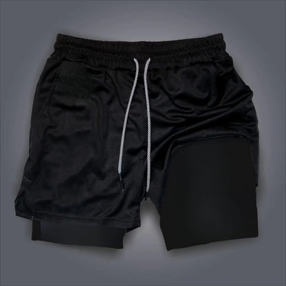 Anime One Piece Men's Shorts Quick-dry Double Layer 2-in-1 Pants Summer Graphic Print Workout Training Fitness Sports Gym Shorts