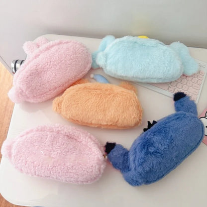 Cartoon My Melody Butter Bear Plush Makeup Bag Cute Anime Pencil Case Large Capacity Student Pencil Case Storage Bag Gifts Girl