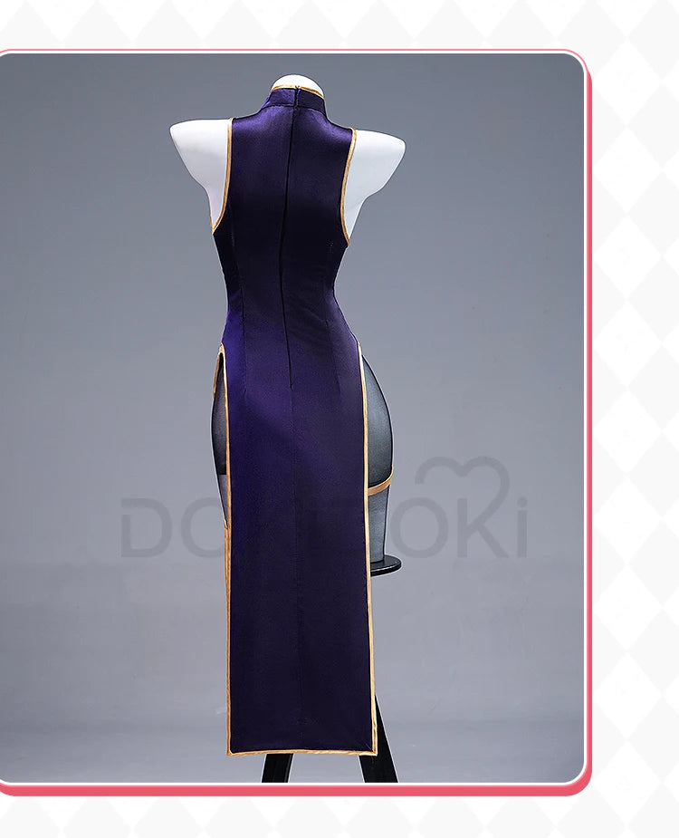 Mikuu Cosplay Costume【S-2XL】DokiDoki-N Mikku Cosplay Cheongsam Women Sexy Purple Dress Halloween Little Zombie Plus Size