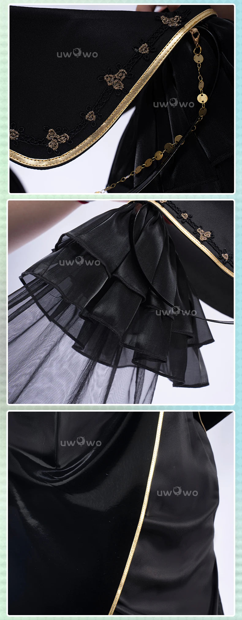 IN STOCK UWOWO CC Cosplay Game Codee Geasss: C.C. CC Black Gown Cosplay Costume Party Dress Halloween Costume