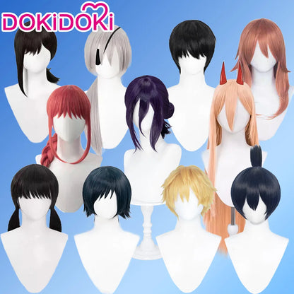 IN STOCK Powerr Hayakawaa Himenoo Makimaa Denjii Rezee Quanxii Angel Devil Yoshidaa Wig Anime DokiDoki Women Free Wig Cap
