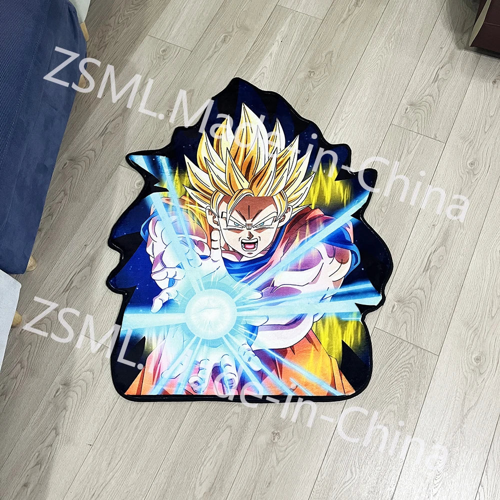Irregular Rugs Anime Dragon Ball Z Wishing Dragon Goku Super Saiyan 4 Customize Rug Handmade Carpet Area Rug for Home Decor