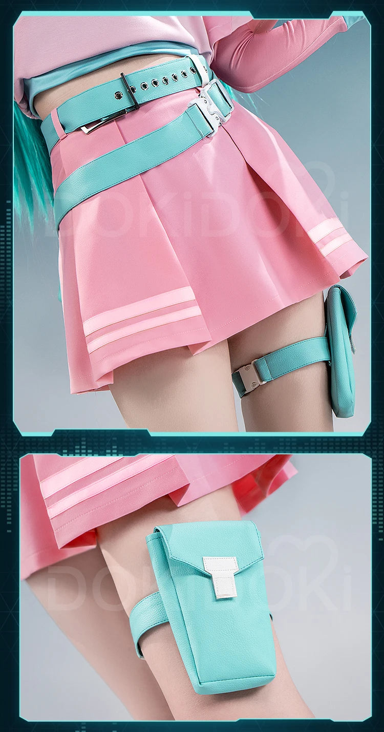 IN STOCK MIKUU Cosplay Costume【XS-2XL】DokiDoki-R Mikku Cosplay Women Cute Pink Short Dress Mikuu Plus Size