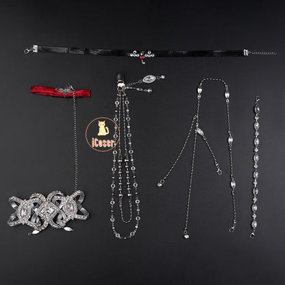 Love and Deepspace MC Cosplay Costume Midnight Waltz Red Dress Heroines New Skin Outfit Sylus Halloween Party for Women Girls