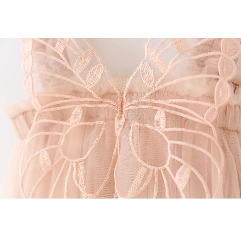 Baby Girl Dress Newborn 3 to 6 9 12 18 Months Wedding Party Kids Tulle Dress Suspender Dress Butterfly Wing Dress Summer Clothes