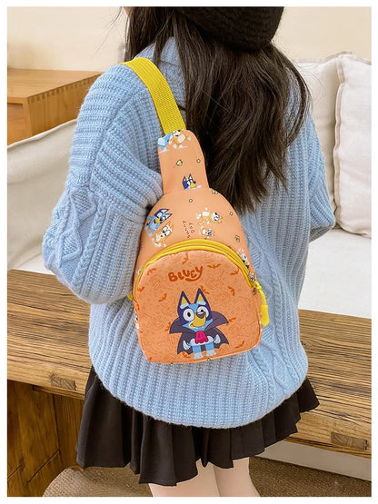Bingo Friends Children'S Bag Cute Bluey Family Kids Chest Bag Kindergarten Cartoon Light Crossbody Bag Halloween Christmas Gift