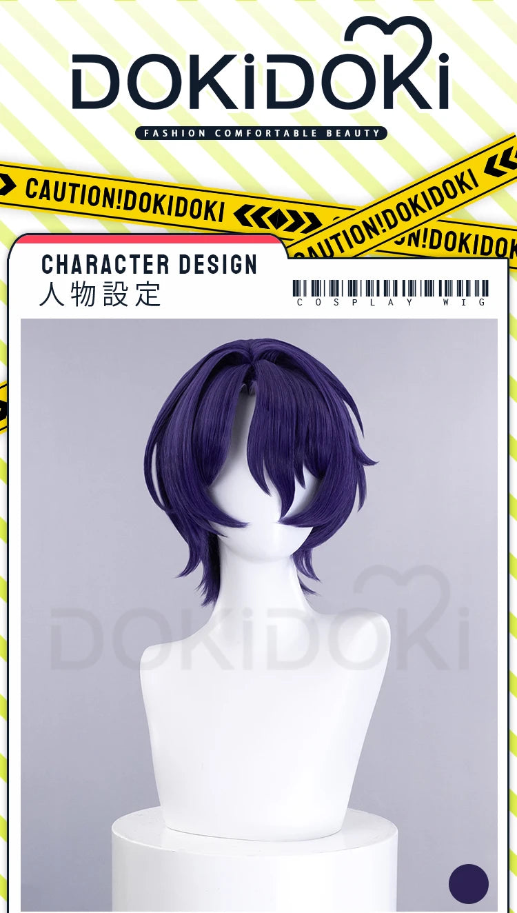 IN STOCK Dr. Ratio Wig Game Honkai: Star Rail Cosplay Wig DokiDoki Men 35 Short Hair Dr. Ratio Cosplay Headdress Rings Free Cap