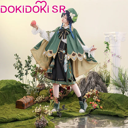 IN STOCK Venti Doujin Cosplay Costume Game Genshin Impact Cosplay DokiDoki-SR Venti Barbatos Cosplay Wig Genshin Impact Costume