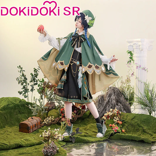 IN STOCK Venti Doujin Cosplay Costume Game Genshin Impact Cosplay DokiDoki-SR Venti Barbatos Cosplay Wig Genshin Impact Costume