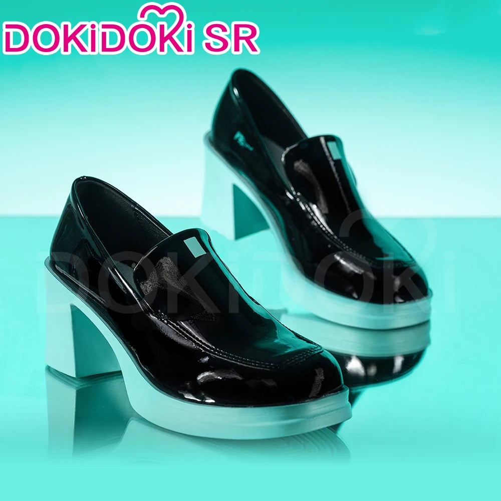Mikuu Cosplay Shoes Anime Cosplay DokiDoki-SR Women Cute Black Boots Uniform Shoes Mikuu Halloween Cosplay Shoes