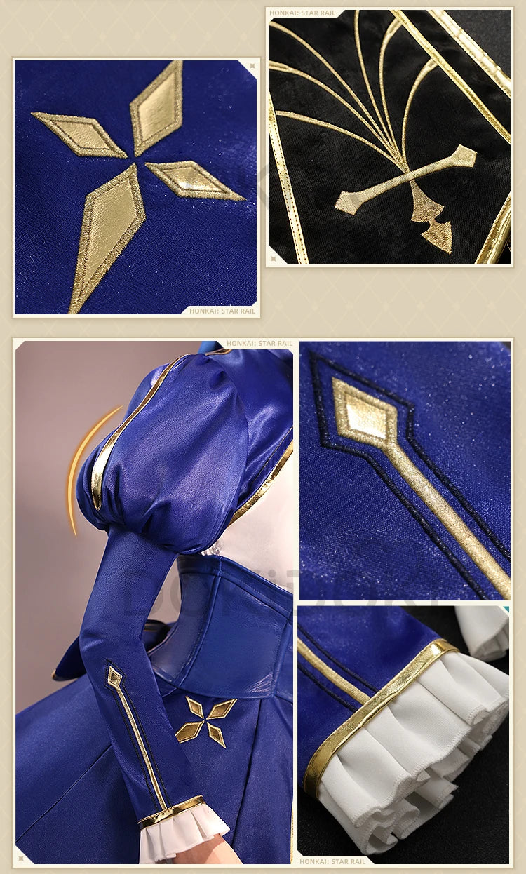 Saber Cosplay Costume Honkai: Star Rail x Fate DokiDoki-SR HSR Women Costume Dress Saber Cosplay Wig