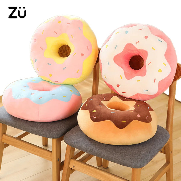 ZU 38cm Sweet Buns Donut Plush Soft Toy Stuffed Cream Doughnut Pillow Cushion Kids Gift