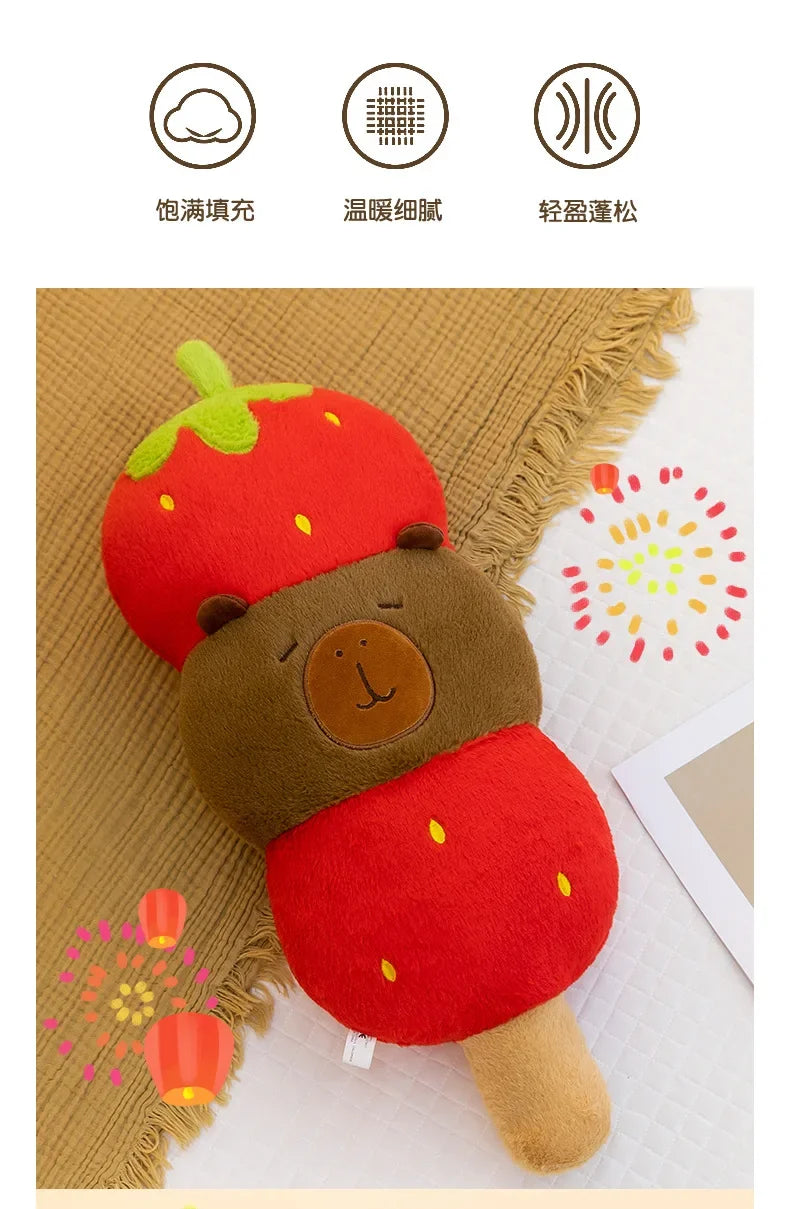 New 60-80cm Kawaii Creative Capybara Series Plush Toys Cartoon Stuffed Animals Soft Indoor Ornament for Children's Pillows