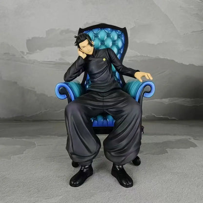 Anime 24cm Gojo Satoru Action Figures Jujutsu Kaisen Geto Suguru Figures Sitting Position PVC Decoration Mode Toys Birthday Gift