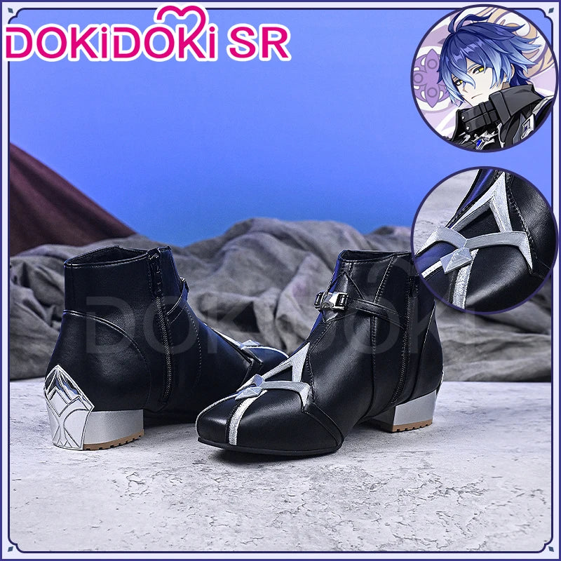 Flins Durin Cosplay Shoes Genshin Impact Dokidoki-Sr Men Short Long Black Boots Kyryll Chudomirovich Halloween - EU