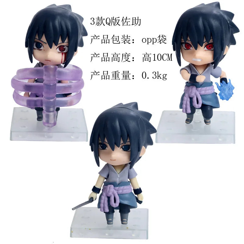 11cm 3Pcs/Set Naruto Anime Action Figure Uchiha Itachi Kakashi Cartoon Toys Itachi Akatsuki Collectible Ornament For Child Gifts