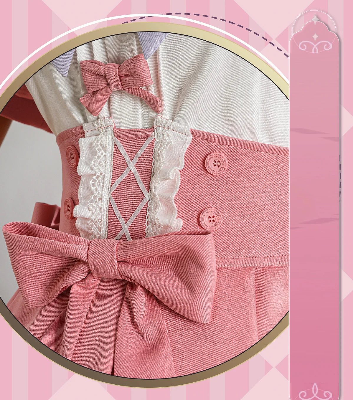 UWOWO Collab series: Game Identity Crossover II Cheerleader Cosplay Costume Pink Costume