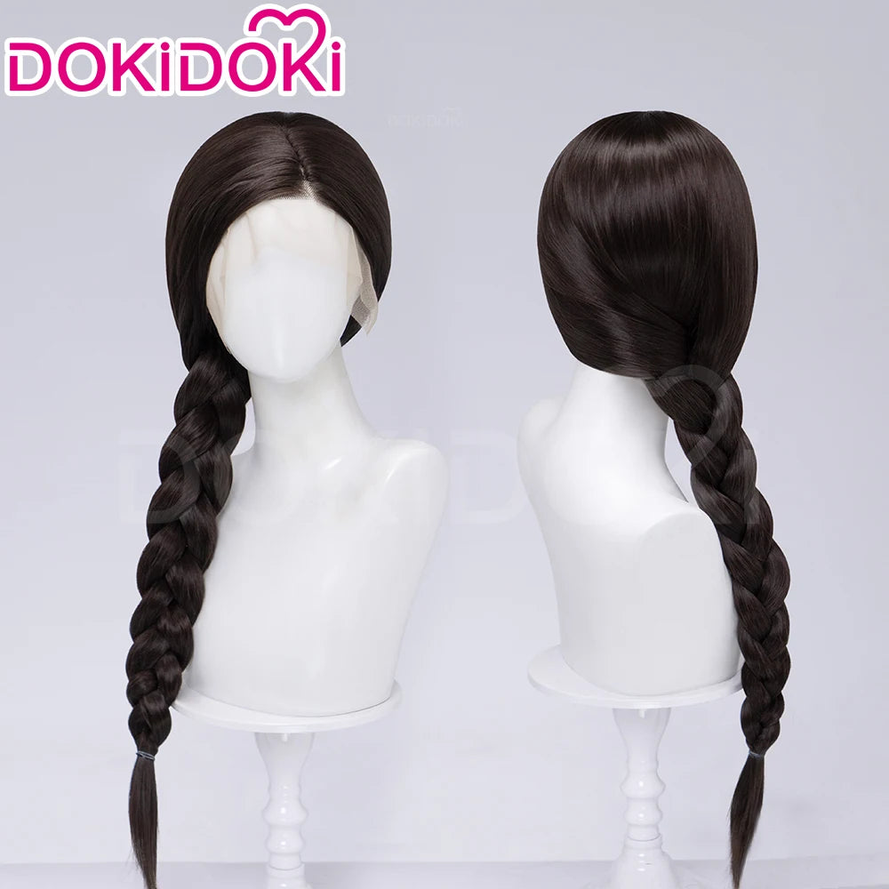 Glinda Elphaba Cosplay Wig Anime Wicked Dokidoki Front Lace Golden Long 60cm Hair with Free Cap - One Size / PRE-SALE