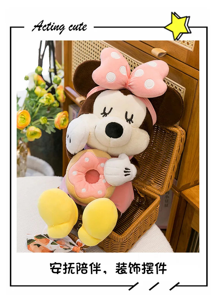 60/80/100cm Big Size Mickey Mouse Anime Plush Stuffed Doll Minnie Mouse Plushies Disney Pillow Peluche Ornaments Children's Gift