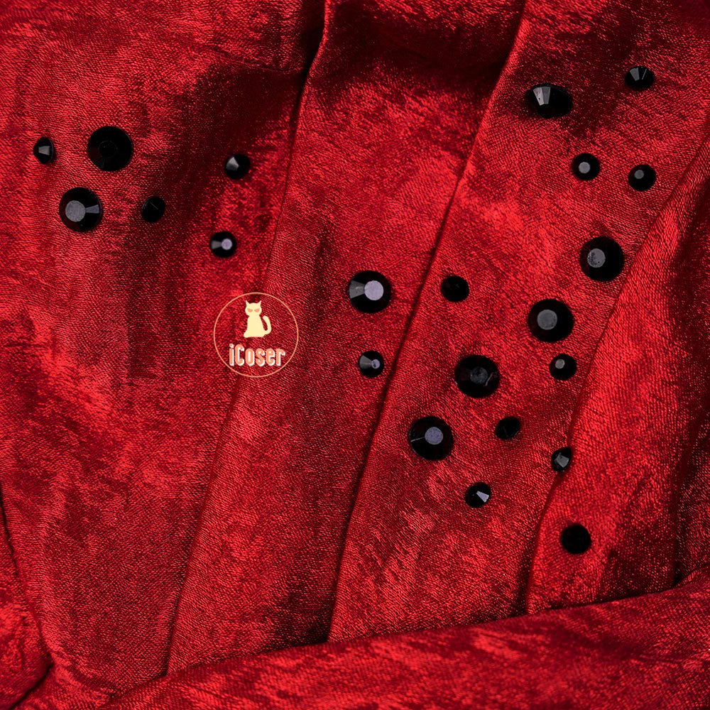 Love and Deepspace MC Cosplay Costume Midnight Waltz Red Dress Heroines New Skin Outfit Sylus Halloween Party for Women Girls