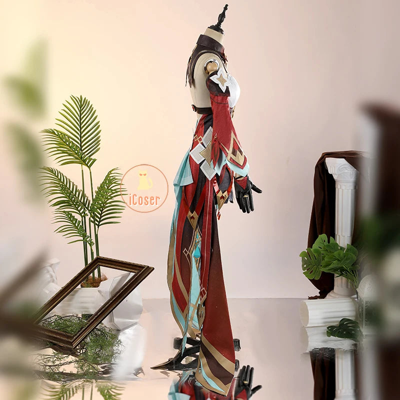 Genshin Impact Alice Cosplay Costume Wig Dress Uniform Headwear Carnival Halloween Party Women Girls Holiday Role Play Outfit