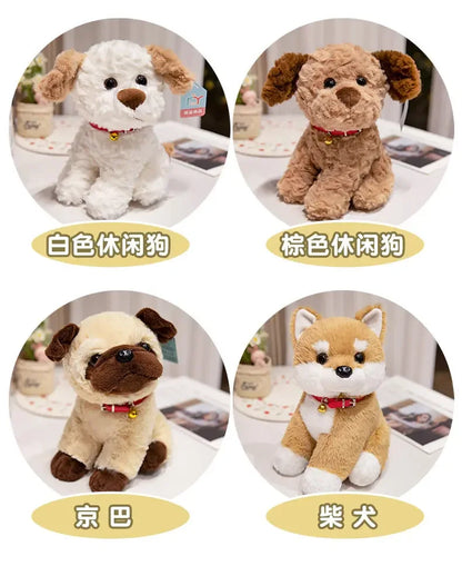 Cute Dog Plush Toy Soft Kawaii Puppy Doll Cartoon Animal Corgi Shiba Inu Pug Dog Stuffed Pillow Children Birthday Christmas Gift
