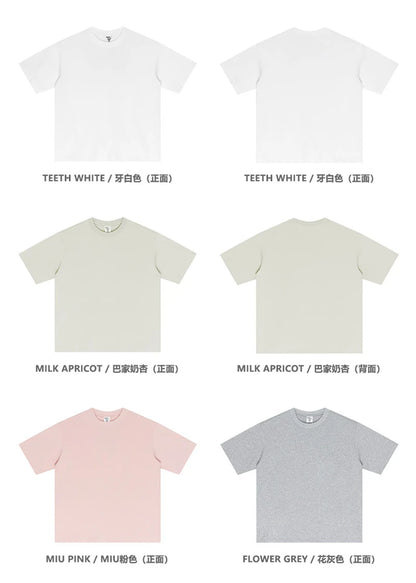 ZODF New 2025 Men Basic Solid 255gsm Cotton T-Shirts Unisex Loose Breathable Comfortable T Shirt Brand Clothes HY0973